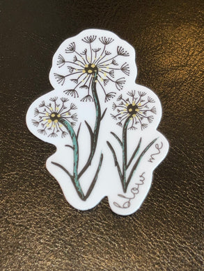 three dandelions, right of picture it reads, 